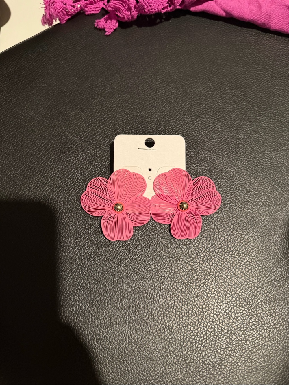 Pink Floral Statement Earrings - Women Jewelry